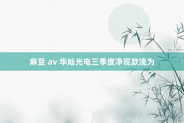 麻豆 av 华灿光电三季度净现款流为