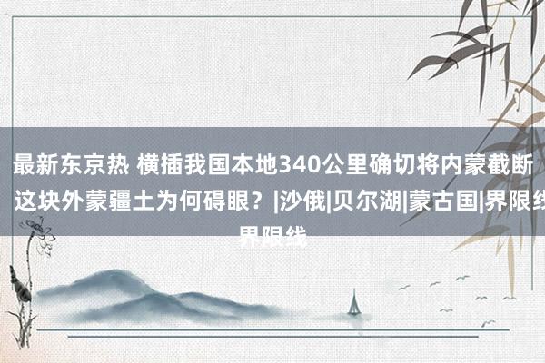 最新东京热 横插我国本地340公里确切将内蒙截断，这块外蒙疆土为何碍眼？|沙俄|贝尔湖|蒙古国|界限线